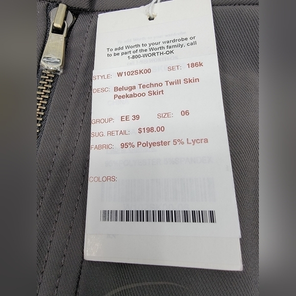 NEW WORTH Beluga Techno Twill Skin Peekaboo Skirt Women's Sz 6 Animal Print $198 - Picture 3 of 11